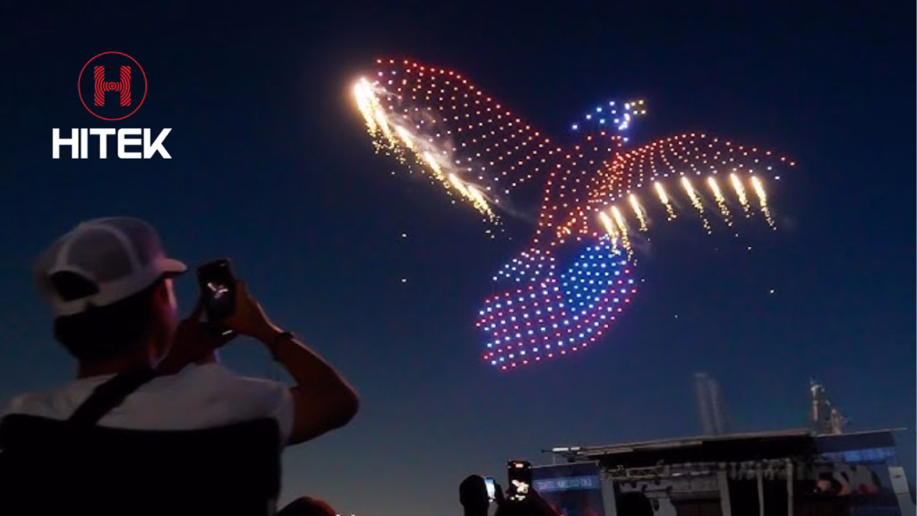 Drone light show và pyrotechnics